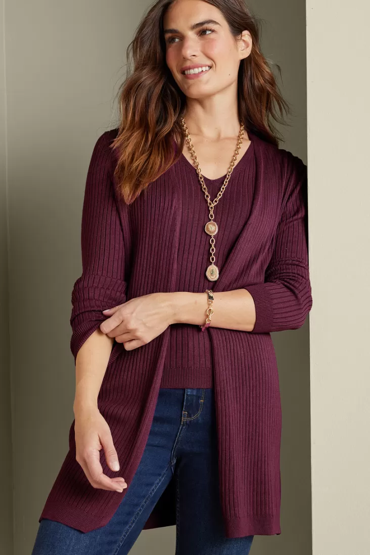 Soft Surroundings Soft Essential Ribbed Long Cardi