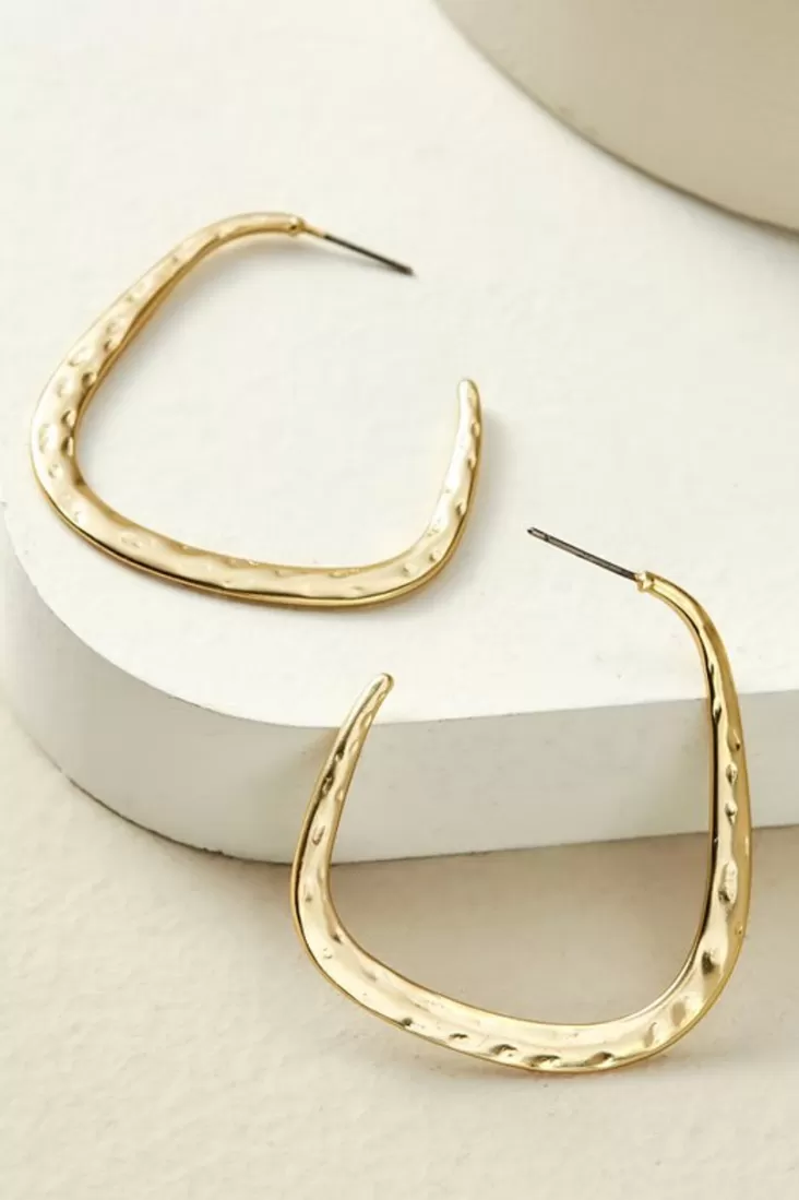 Soft Surroundings Soreli Hammered Hoop Earrings