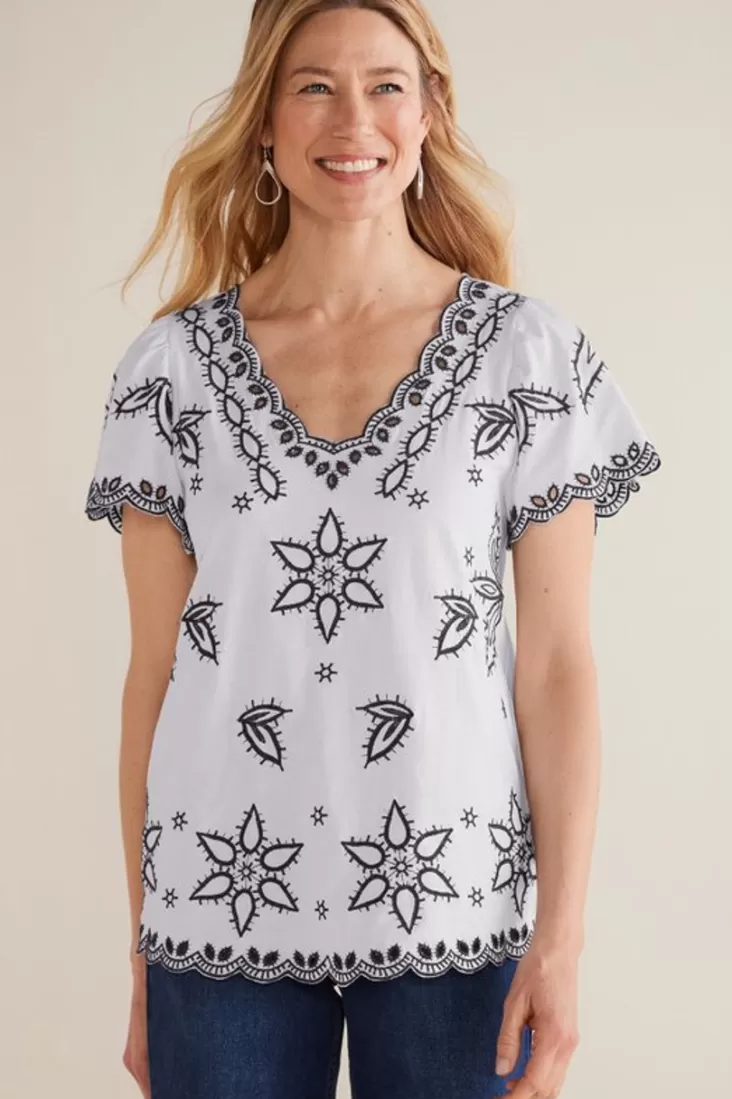 Soft Surroundings Teres Embroidered Tee