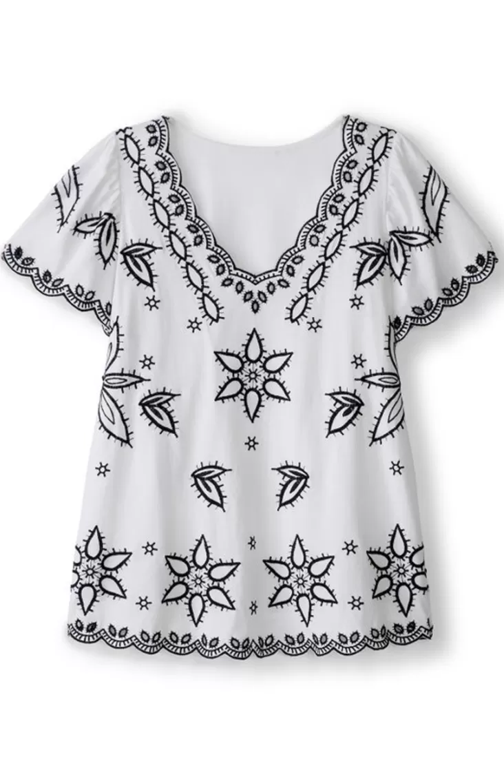 Soft Surroundings Teres Embroidered Tee