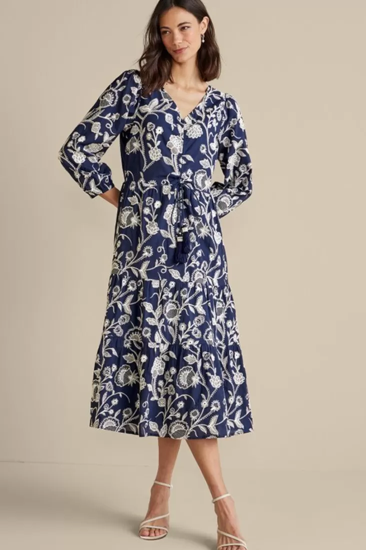 Soft Surroundings Tilda Embroidered Midi Dress