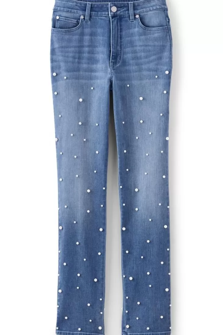 Soft Surroundings Ultimate Denim Pearl Straight Leg Jeans