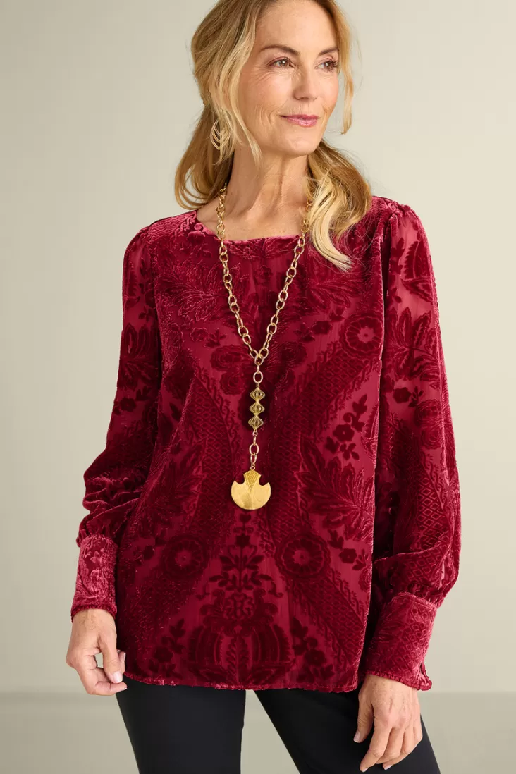 Soft Surroundings Vanetta Velvet Top