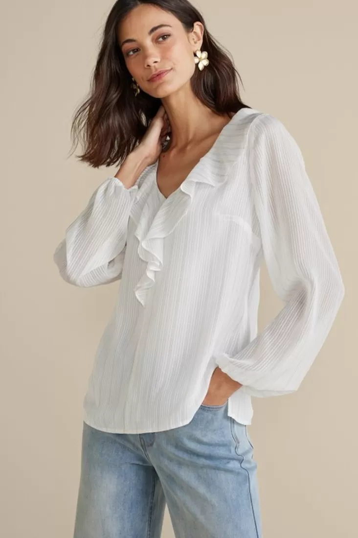 Soft Surroundings Xenia Ruffle Top